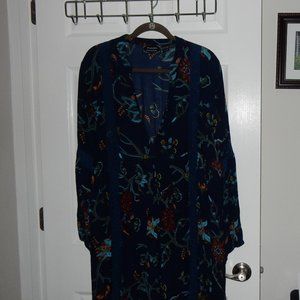 Anandas Collection Blue Top Or Dress 100% Rayon 1X NWT